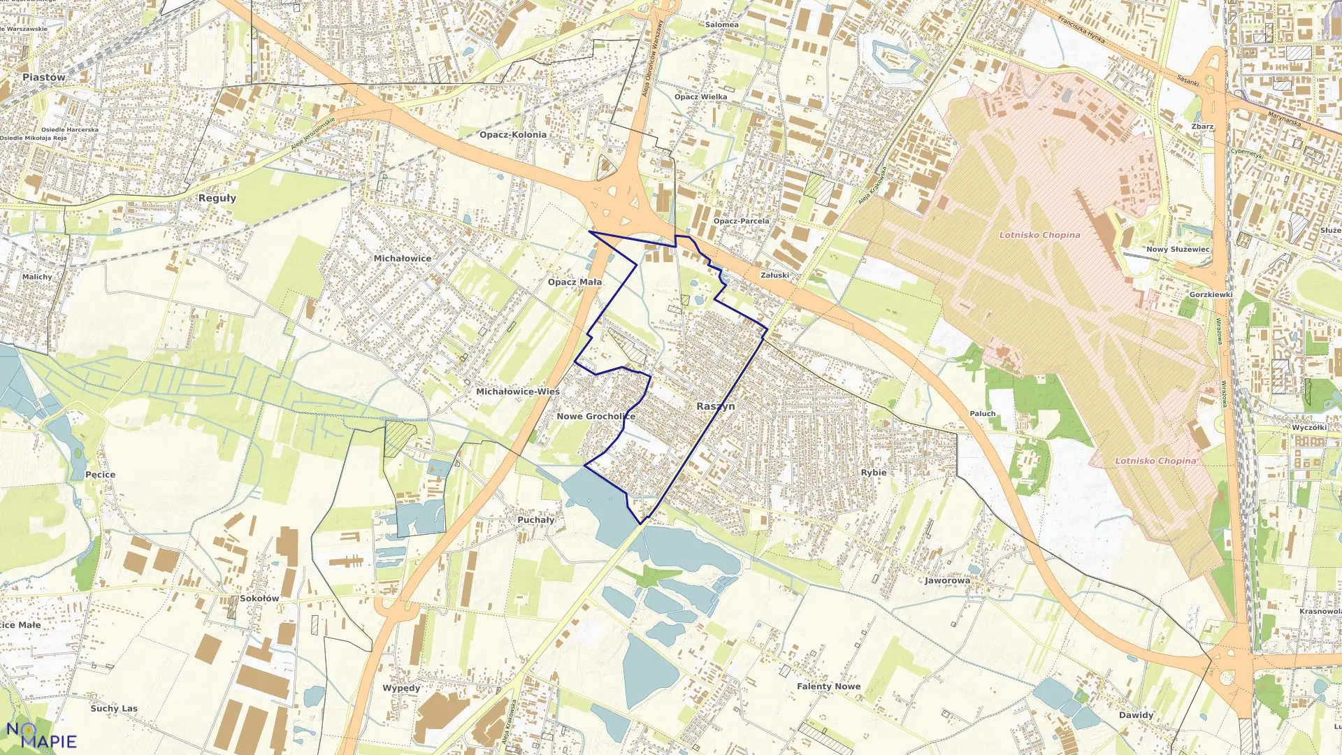 Mapa obrębu RASZYN 01 w gminie Raszyn