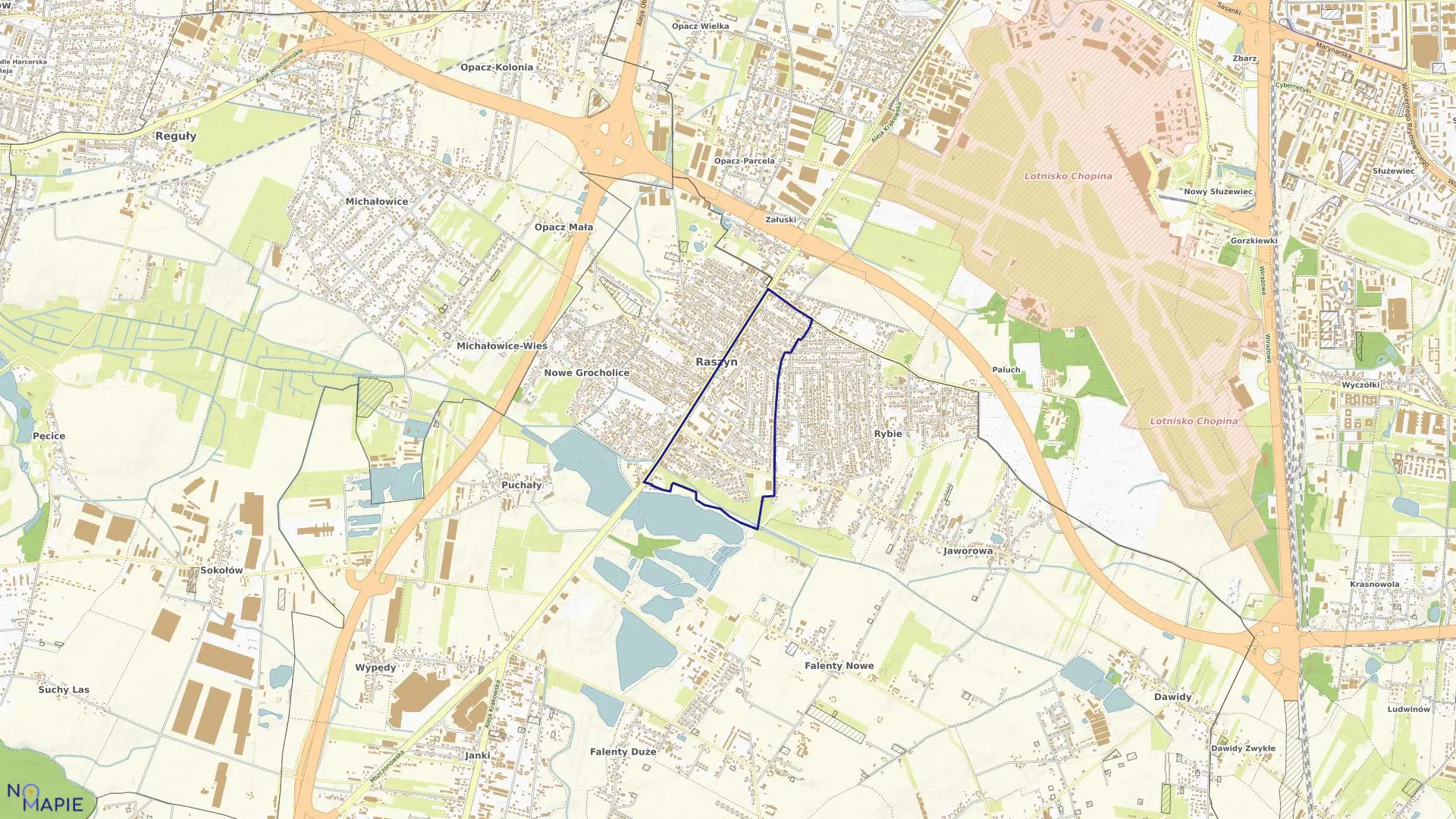 Mapa obrębu RASZYN 02 w gminie Raszyn